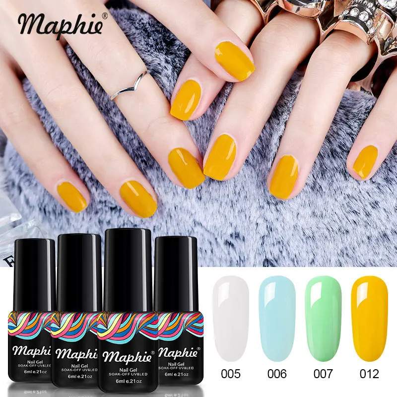 Maphie 4 шт./лот набор гель-лаков для ногтей DIY Дизайн ногтей розовый цвет УФ-гель для ногтей наборы Полупостоянный светодиодный Гель-лак для ногтей эмаль 6 мл - Цвет: 2