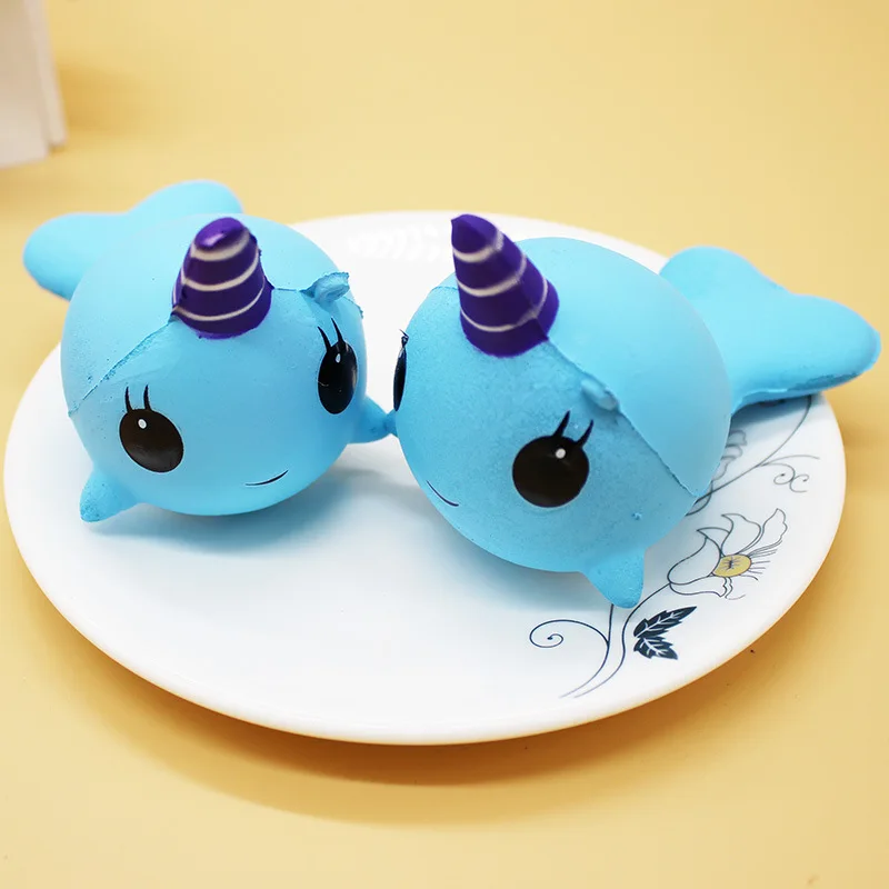 Creative Simulation Animal Dolphin Slow Rebound PU Cute Soft Whale Child Squeeze Toys Crafts Toys Pendant Children Gifts