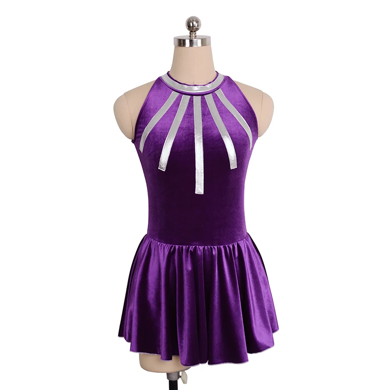Платье для фигурного катания Nasinaya, индивидуальные юбки для конькобежцев для девочек, женщин, детей, Patinaje, гимнастика, представление 170 - Цвет: purple