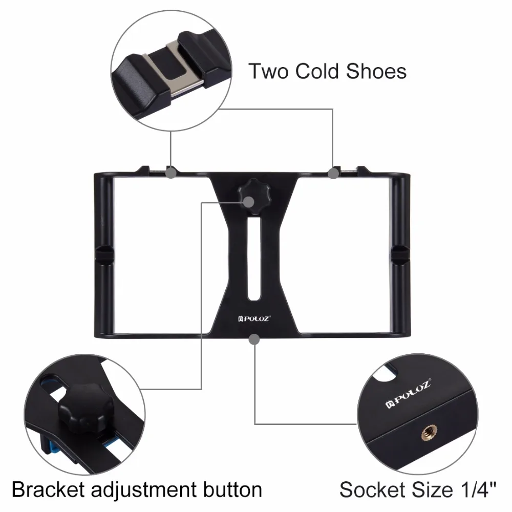  PULUZ Smartphone Video Rig + LED Studio Light + Video Microphone + Mini Tripod Mount Kits with Cold
