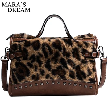 

Mara's Dream Luxury Ladies Bags Women Bags Designer Retro Plush Leopard Big Capacity Shoulder Crossbody Bags for Female 2018