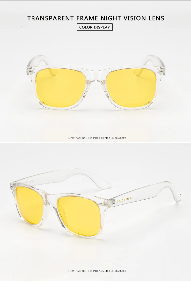 Mirror Polarized Sunglasses Women Men UV400 Night Vision Goggles Brand Design Transparent Sun Glasses with LOGO LongKeeper ladies sunglasses Sunglasses