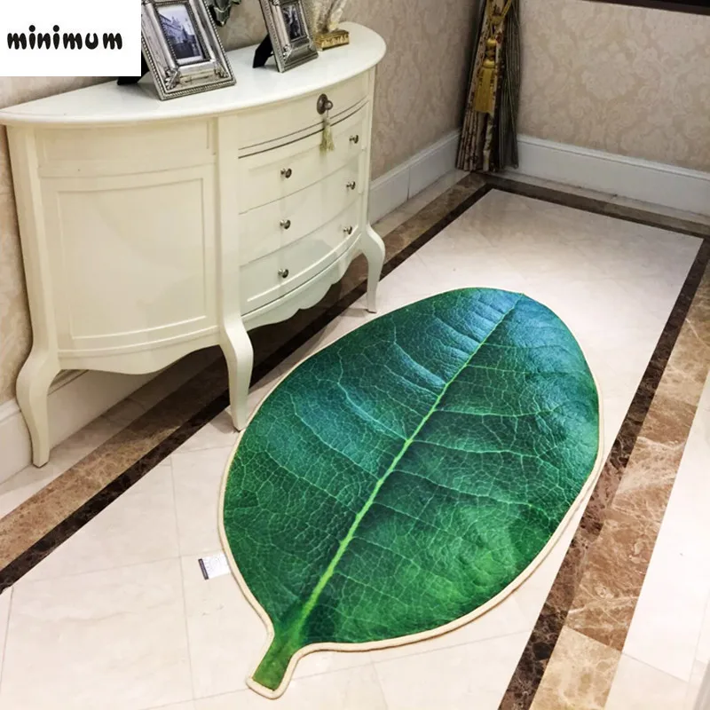 

Creative living room carpet Simulation of green leaves 3D Non-slip mats Bedroom rug kitchen bedside floor mat free shipping