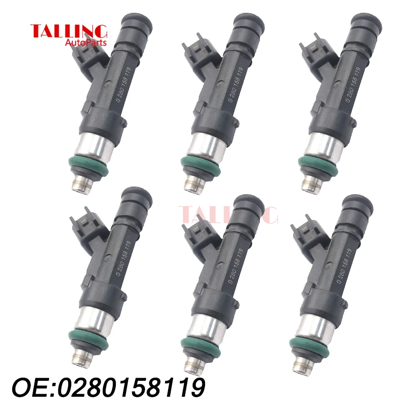 6 шт. топливный инжектор 0280158119 для JEEP WRANGLER DODGE GRAND CARAVAN CHRYSLER TOWN& кантри 0 280 158 119 автозапчасти высокого качества
