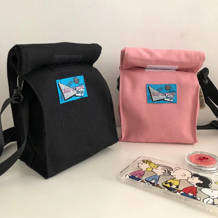Мягкая Холщовая Сумка Harajuku маленькая сумка через плечо в Корейском стиле