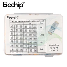 1300 uds/caja 1ohm - 3M ohm resistencia de película de Metal de 1/4W 1% electrónicos resistencias kit de surtido de 130 valores * 10 Uds paquete resistencia
