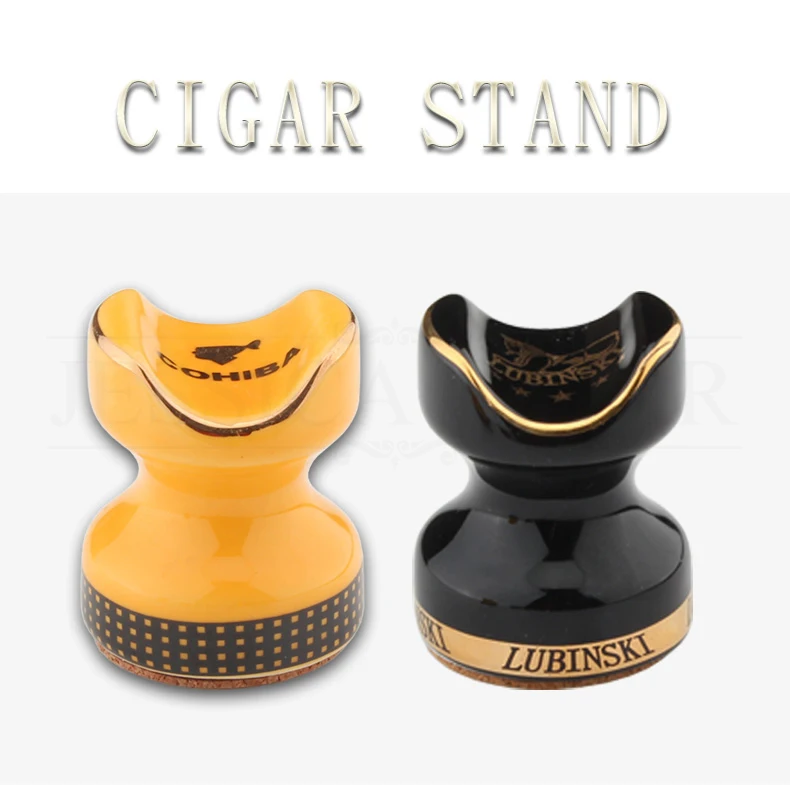 Портативная пепельница COHIBA для сигар, керамический карманный держатель для сигар, 2 шт., подставка для сигар, подставка для сигар для путешествий