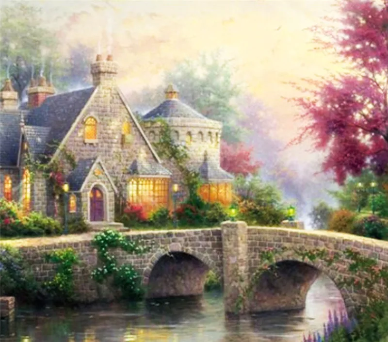 

5D DIY diamond Painting Stone hut cube drill Cross Stitch Decorative Needlework diamond embroidery Christmas gift new year