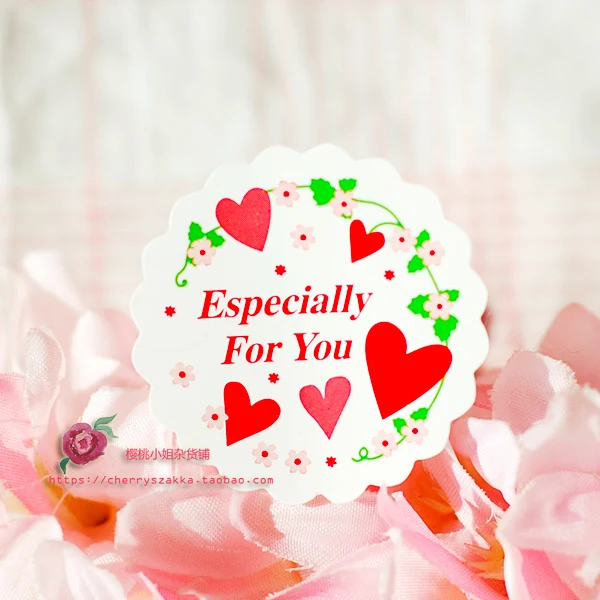 

120Pcs Novelty Especially you Heart Floral Handmade Cake Packaging Sealing Label Kraft Sticker Baking DIY Gift Stickers M1118