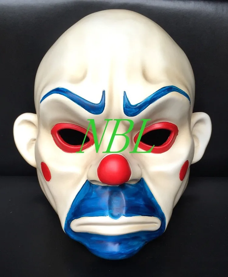 Batman Joker Clown Mask Scary Bank Robber Resin Masks for CS Halloween