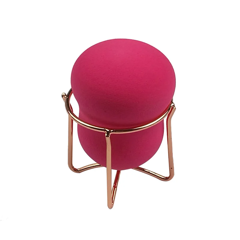 

1Pc Golden Makeup Power Puff Rack Sponge Holder Beauty Makeup Blender Storage Rack Sponge Drying Powder Puff Stand Metal Holder