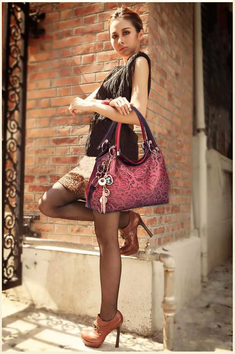 Top-handle Bags for Women Hollow Out Ombre Handbag Floral Print Shoulder Bags Ladies Pu Leather Tote Bags Vintage Bolsa Feminina card wallet