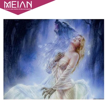 

Meian 5D,DIY,Diamond Painting,Wolf girl,Diamond Embroidery,3D,Cross Stitch,Needlework,Diamond Mosaic,Home Decor,Christmas Gift
