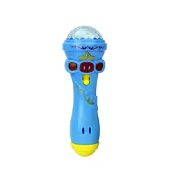 Смешно освещения Беспроводной микрофон модель подарок Музыка Караоке 2018 симпатичная игрушка мини высокое качество интересный Синий