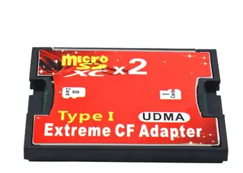 

2 Ports For Micro SD TF to CF Adapter Adaptor For MicroSD HC to Compact Flash Type I Memory Card Reader Converter