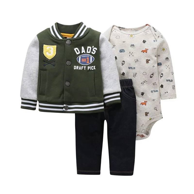 Комплект одежды для маленьких мальчиков и девочек, хлопковая куртка с капюшоном и длинными рукавами+ штаны+ комбинезон, Одежда для новорожденных и малышей Одежда для новорожденных унисекс - Цвет: 39