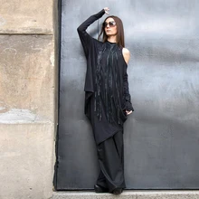 YD& YDBZ Новое уличное кожаное ожерелье с кисточками для женщин модное роскошное длинное ожерелье черные кожаные цепи платье аксессуары