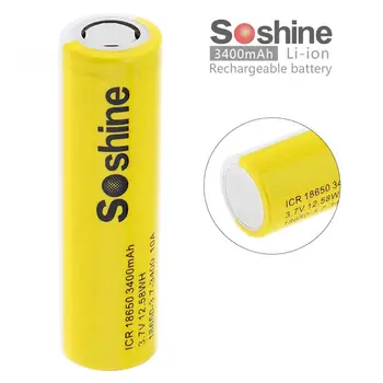 

Yellow Soshine CR18650 3.7V 10A 3400mAh Li-ion Rechargeable Battery for Electric Tool / Headlamp / Bicycle Lamp