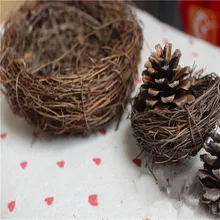 15cm Wedding and party Material Natural Rattan Circle nest gift holder candy holder candy box Christmas Decoration Accessories