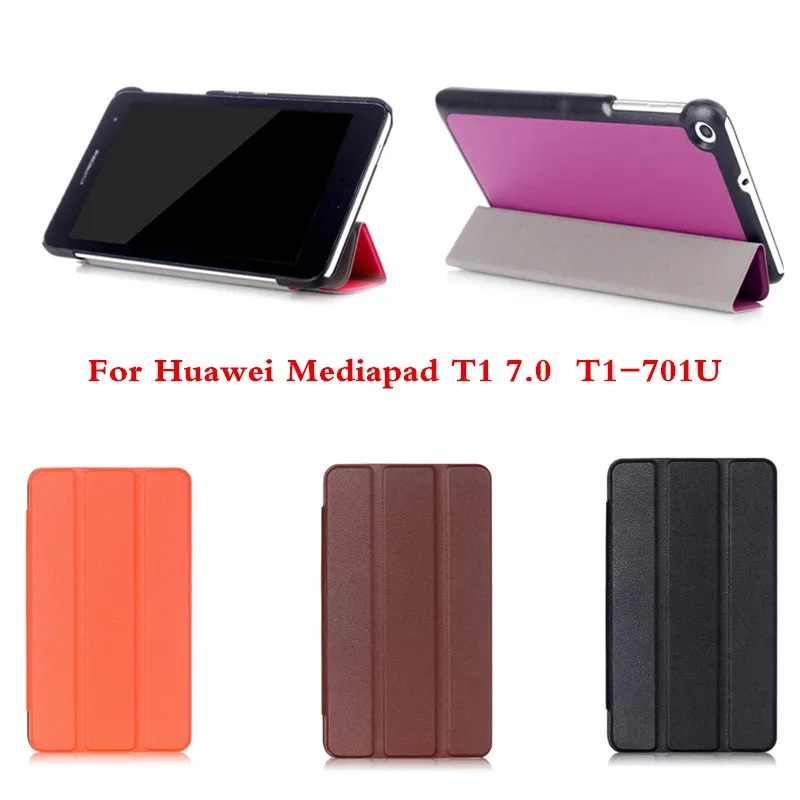 

CY Karst Tri-fold Folio Ultra Slim Stand PU Leather Case Skin Shell Cover For Huawei Mediapad T1 7.0 T1-701U Tablet PC