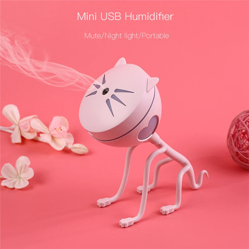 

150ml Cartoon Cat Shape USB Humidifier Aroma Diffuser Mini Portable Mist Maker FoggerMute Air Purifier Freshener For Car Office