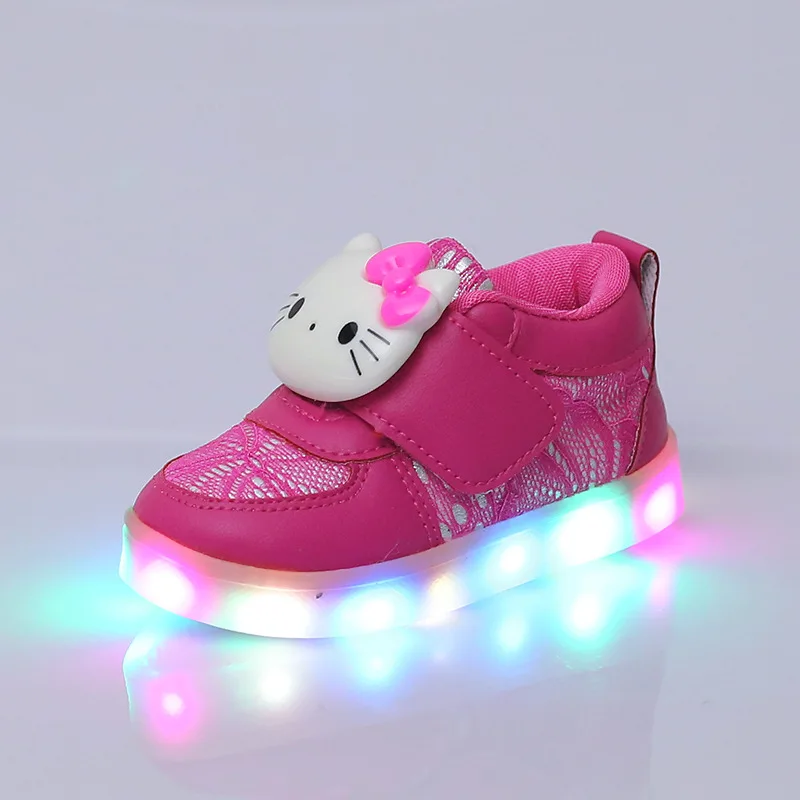 Children Hello  Kitty  Led Glowing Sneakers Baby  Girls 