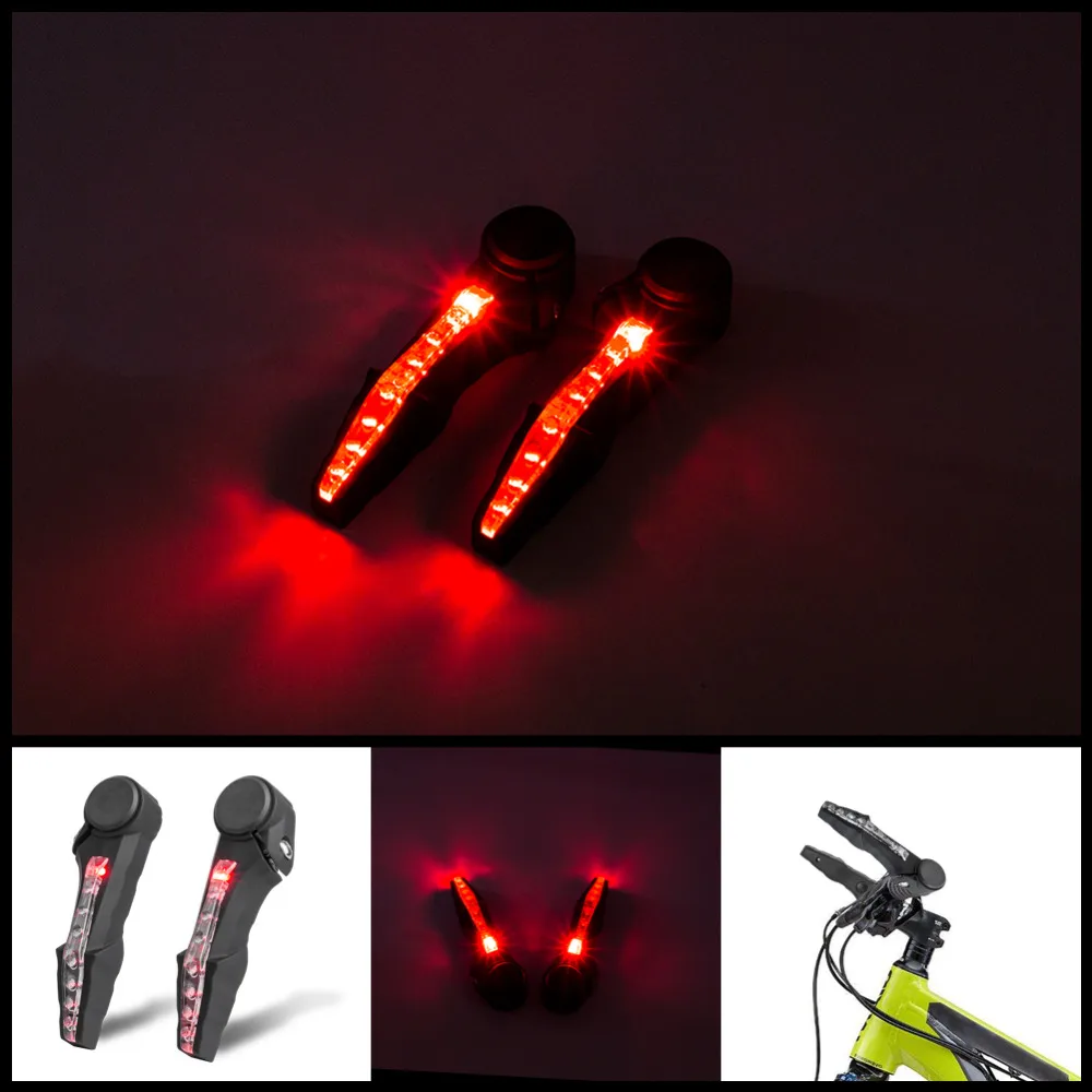 1 Pair Bicycle handlebar light MTB Racing Bar end Light Reflective