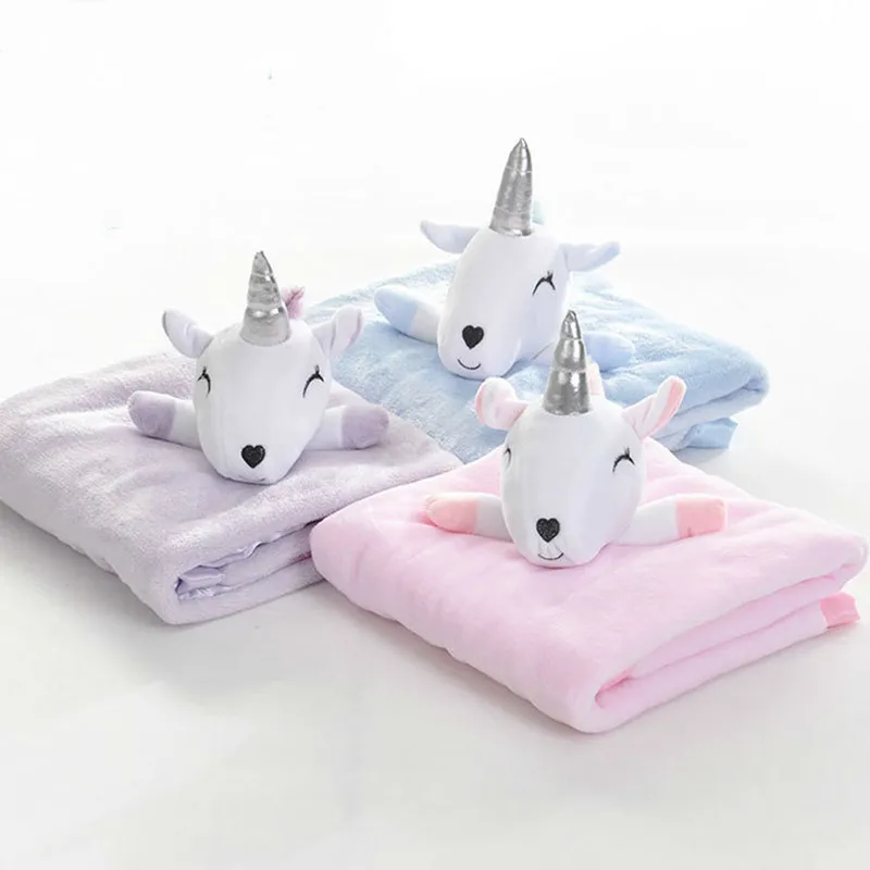 

High Quality Baby Blanket With Toy Infant Bebe Flannel Swaddle Envelope Stroller Cartoon Blanket Newborn Baby Bedding Blankets