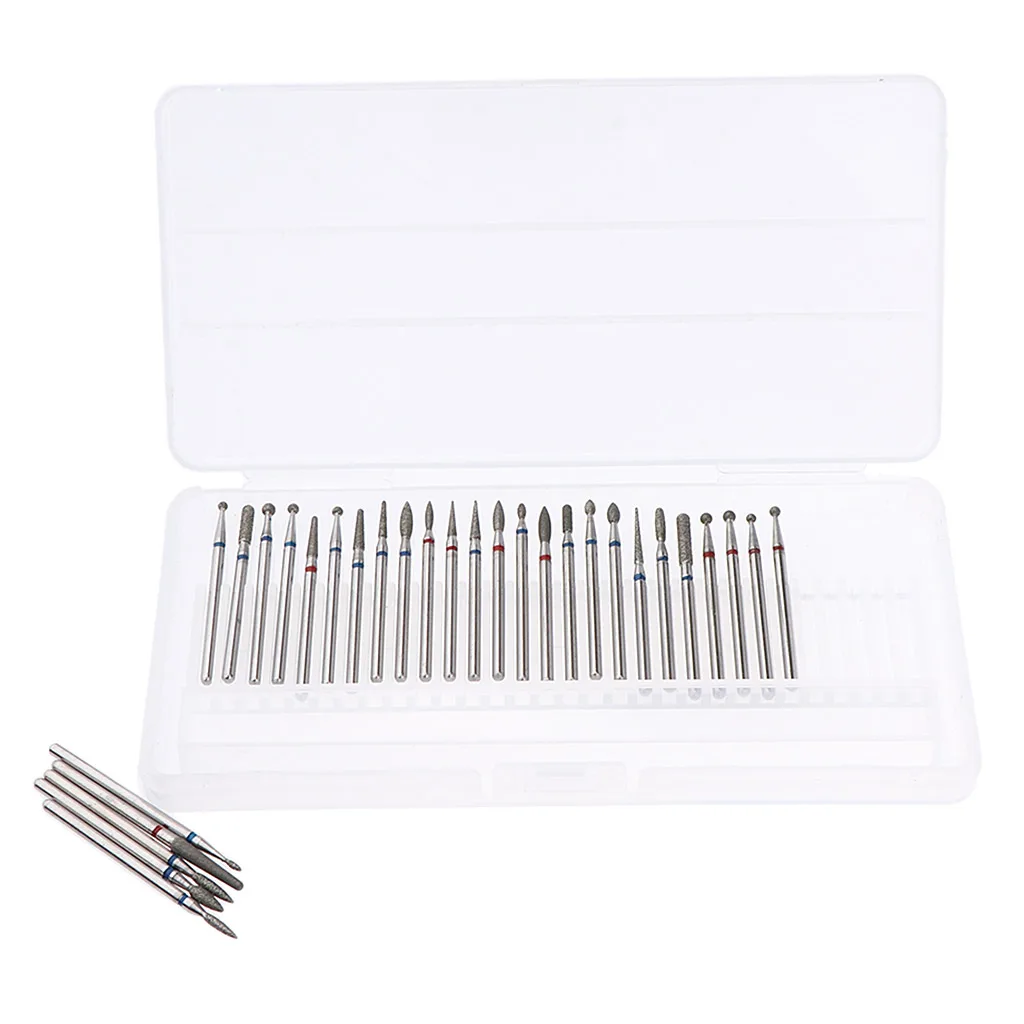 30Pcs 2.35mm Nail Files Drill Bit Manicure Electric Grinding Polishing Buffing Head Set Manicure Tools Kit