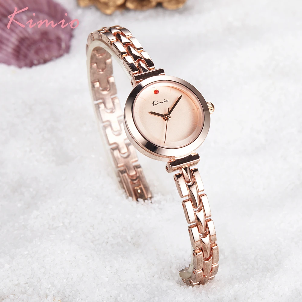 

Kimio Watch Women Rose Gold Quartz Clock Luxury Brand Stainless steel Bracelet watches Ladies Dress Crystal Wristwatches relogio