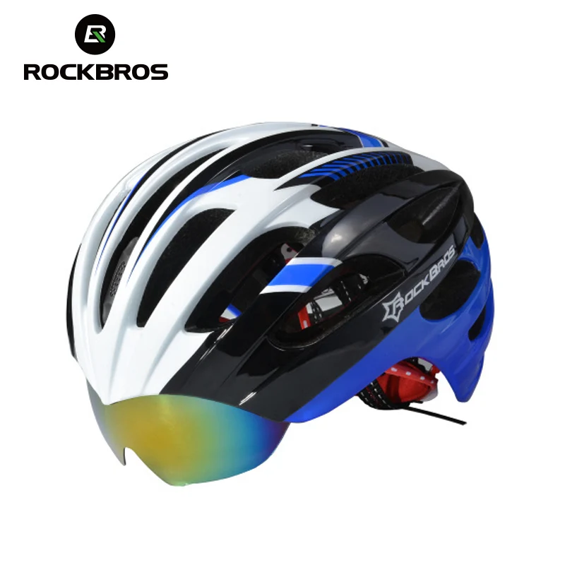 

ROCKBROS Men's Road Bicycle Casco Bicicleta Helmet Capacete Ciclismo Bike Cycling Helmet With 3 Lenses Super Light 256g