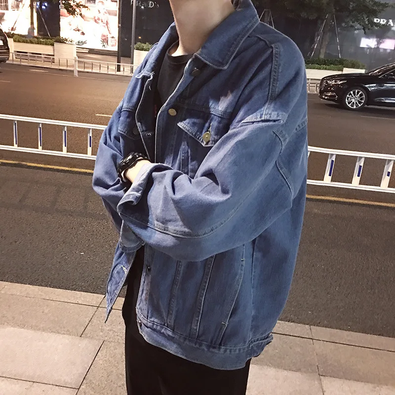 Casual Denim Jacket for Men Loose Men Jean Jacket Autumn Mens Jackets and Coats