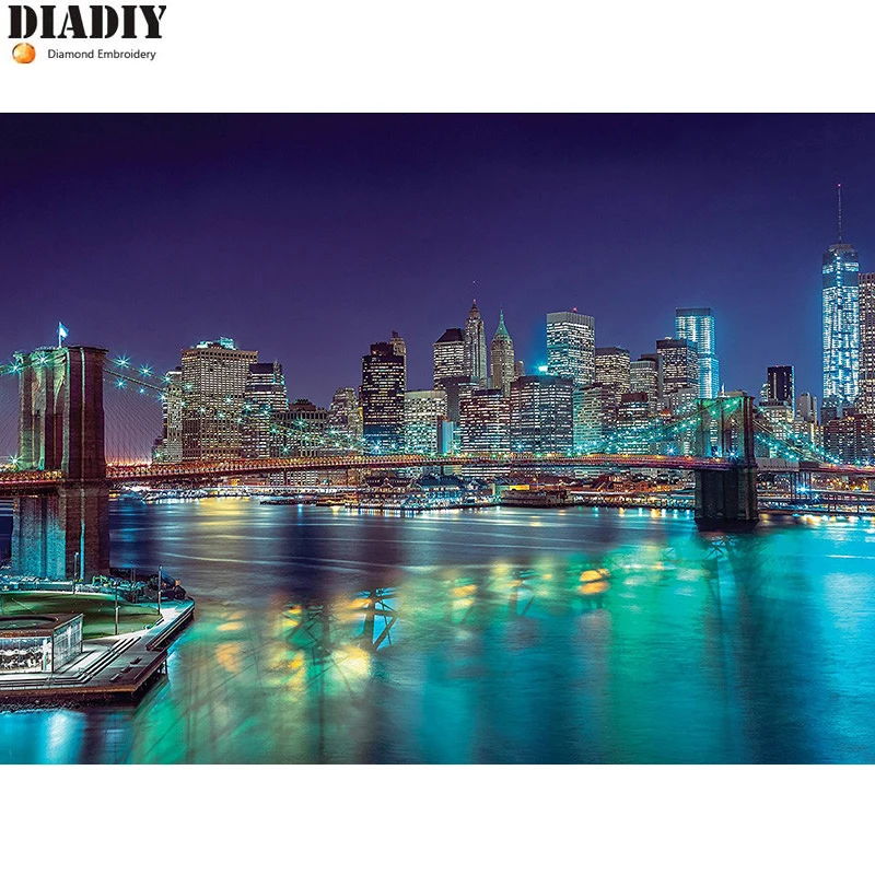 Полная квадратная и круглая дрель 5D DIY Алмазная вышивка Нью-Йорк skyline Алмазная Картина Вышивка крестом Стразы Мозаика Декор подарок