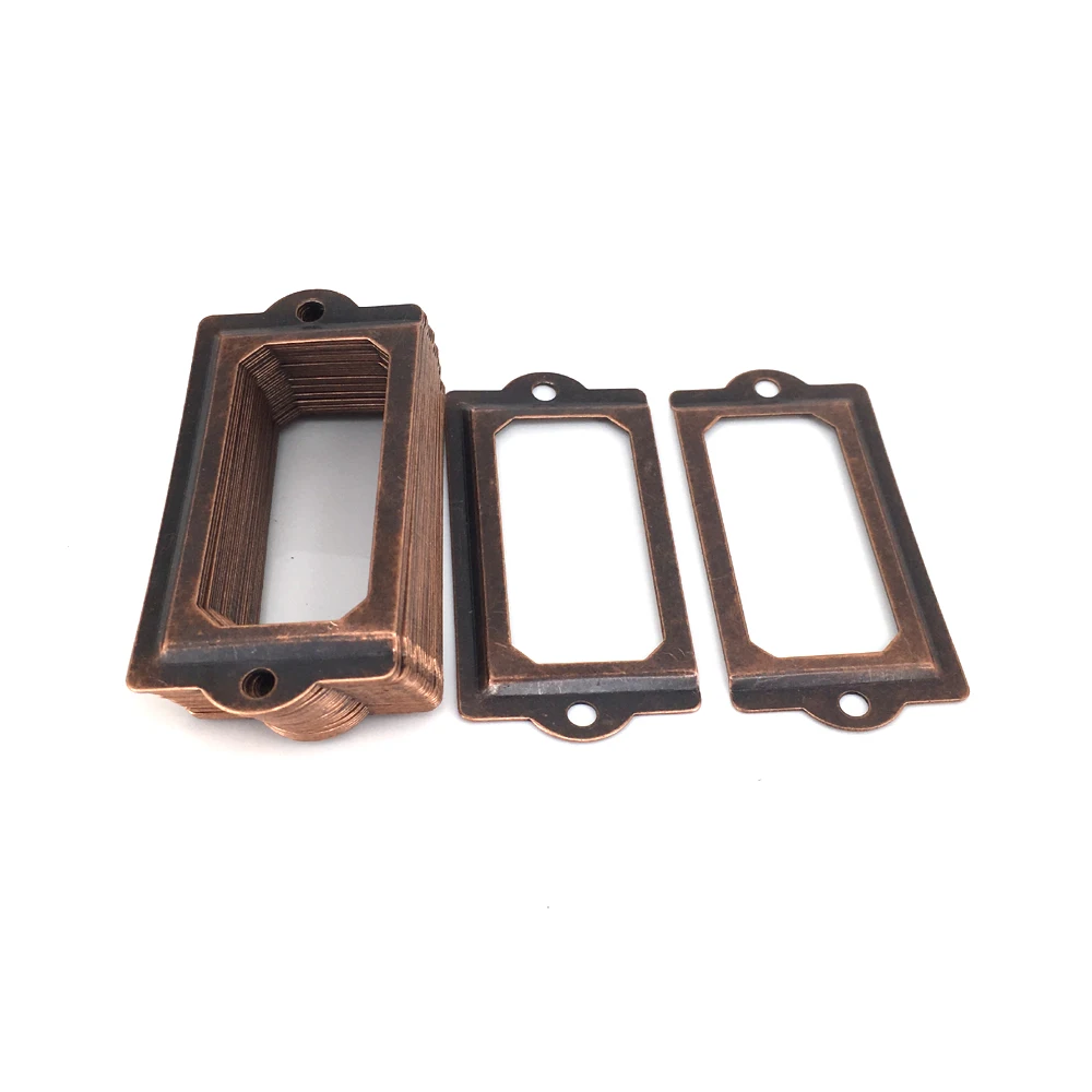 

Antique Office Library 70x33mm File Cabinet Drawer Name Card Label Holder Frames Name Plate Book Plate