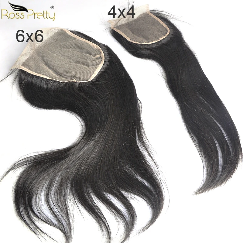 6x6 lace closure and 4x4 closure compare Remy straight hair swiss lace