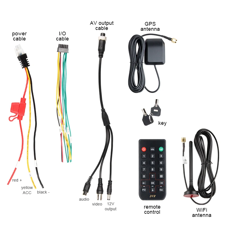 Envío Gratis 1080P Disco Duro HDD/O H.264 4CH WiFi GPS del coche grabadora de Video DVR de 4 piezas