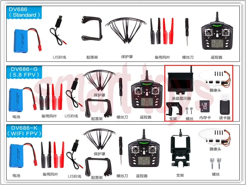 WLtoys JJRC V686G V686 5.8G FPV Headless Mode RC Quadcopter with Camera Monitor