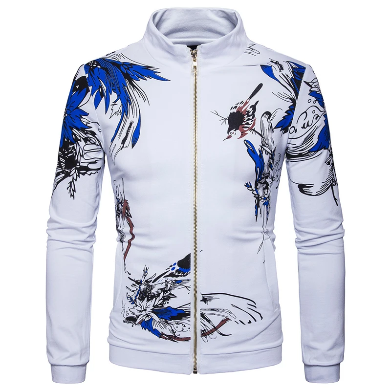 New Spring Cotton Jacket Men Printed Jacket Coats 2017 Brand Clothing
