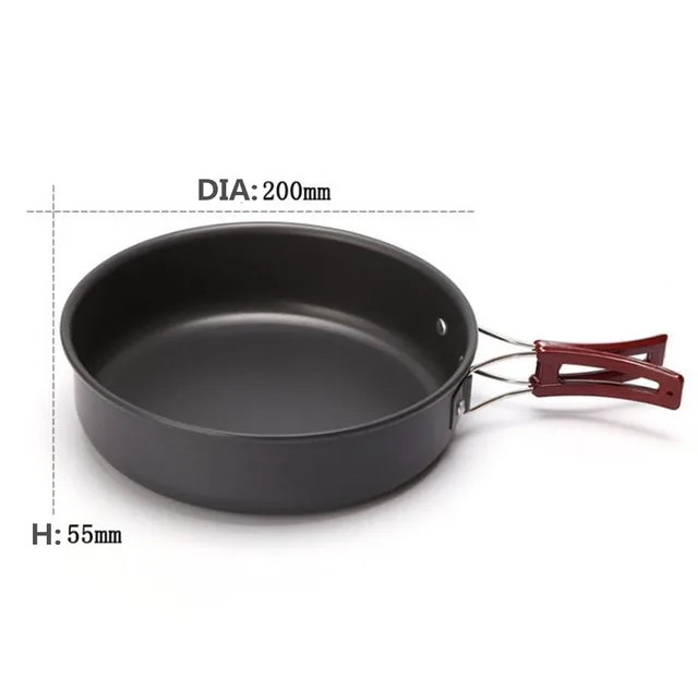 High quality Ultralight Camping Cookware Frying Pot outdoor tableware Picnic 2-3 Person Frying Pan Fry Pan Portable Single Pot 3