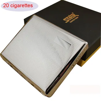 

20 pcs cigarette genuine brand silver cigarette case,Stainless steel metal men's cigarette box