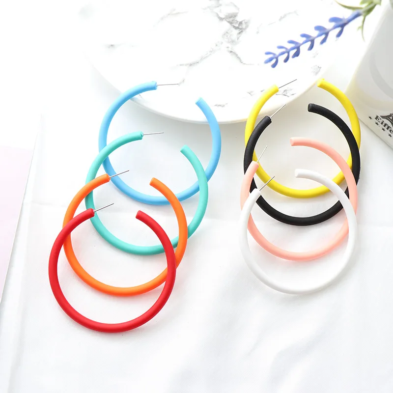 

Vintage Geometry C Shape Dangle Earrings Acrylic Statement Drop Earrings For Women 2019 Fashion Jewelry Korean Girl Cute Jewelry