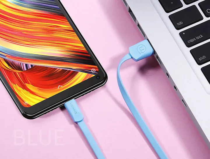 3 шт./партия usb type c кабель, USAMS Синхронизация данных плоский USB C кабель для samsung s10 s9 s8 USB кабель 2A кабель для быстрой зарядки usb type c