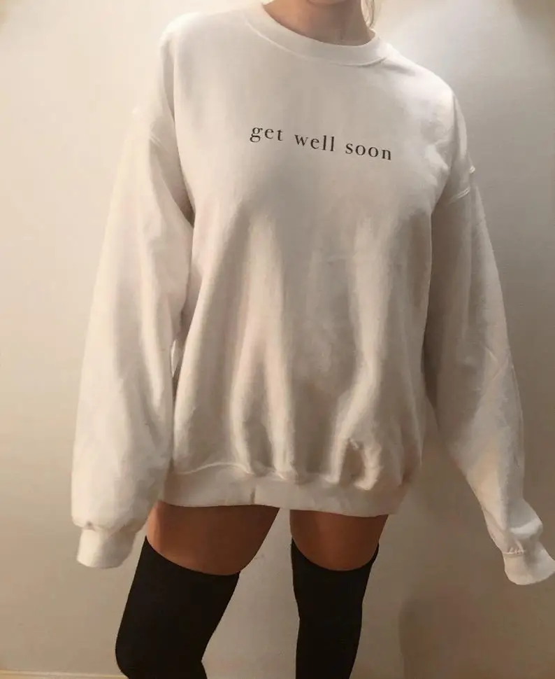 

Sugarbaby New Arrival Get Well Soon Ariana Grande Sweatshirt Crewneck Hoodie Long Sleeved Jumper 90s aesthetic Clothing