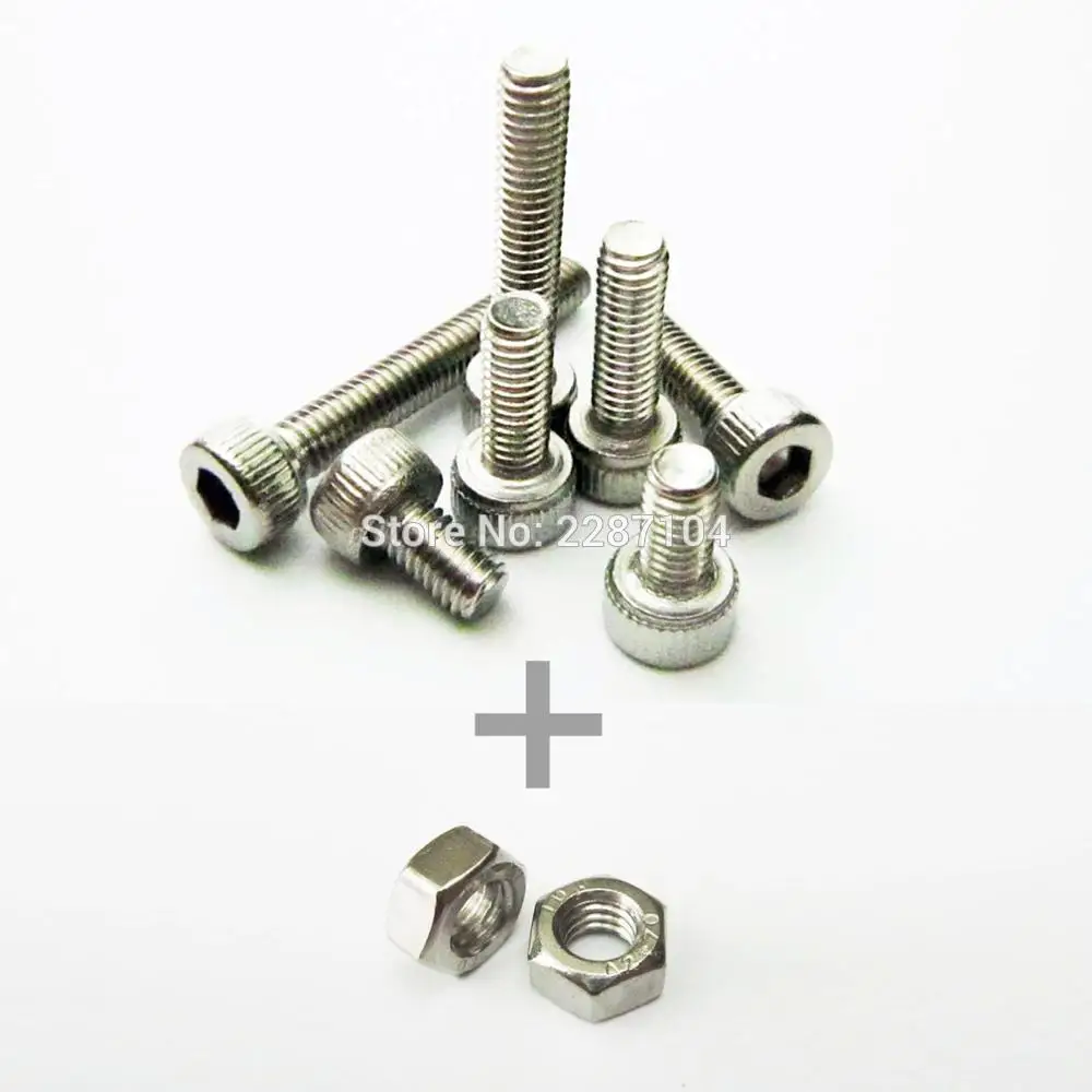 FULL NUTS WASHERS HEXAGON M3 A2 STAINLESS FULLY THREADED BOLTS HEX SET SCREWS 
