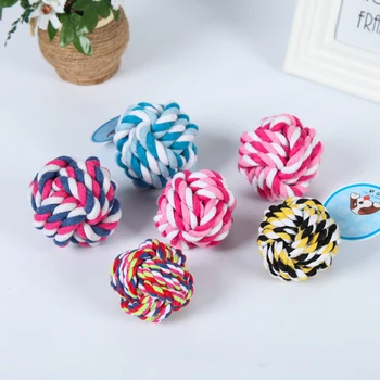

Pet Toys Rope Ball Dog Toy Colorful and Interactive Soft Mouth Training Fetch Tug of War Play Pure Cotton Fibers Clean Teeth