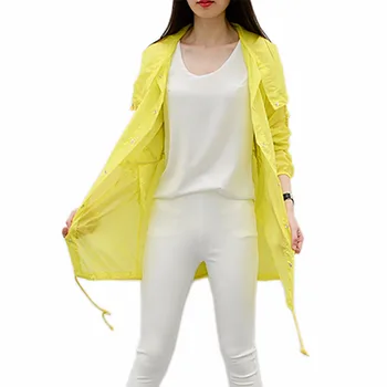 

2017 Brand Summer Lady Sun Protection Jacket Beach Women Sunscreen Ultra Thin Coats Hooded Transparent Coats clothes Breathable