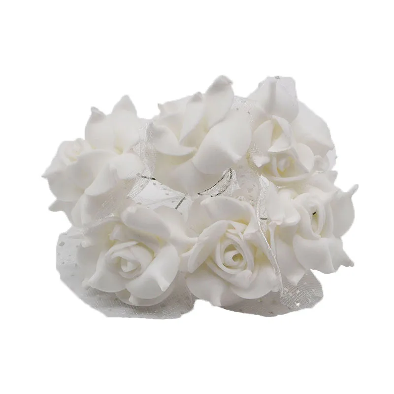 30 шт./лот 3,5 см шелковые цветы искусственные розы Свадебные невесты букет полиэтиленовый пенопласт DIY вечерние украшения для дома искусственные розы 8z