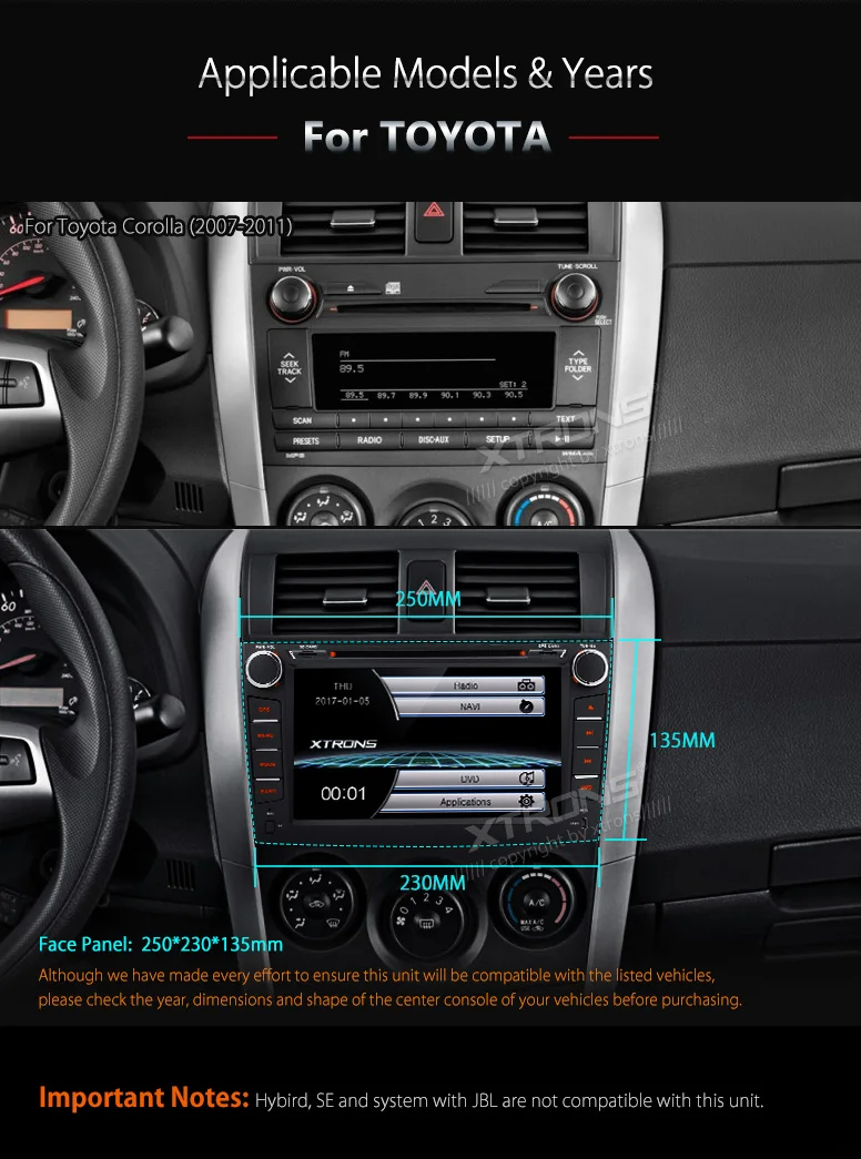 Flash Deal XTRONS 8 inch 2 din Car DVD Player GPS Navigation Steering Wheel Head Unit MP4 Radio For Toyota Corolla 2007 2008 2009 2010 2011 1