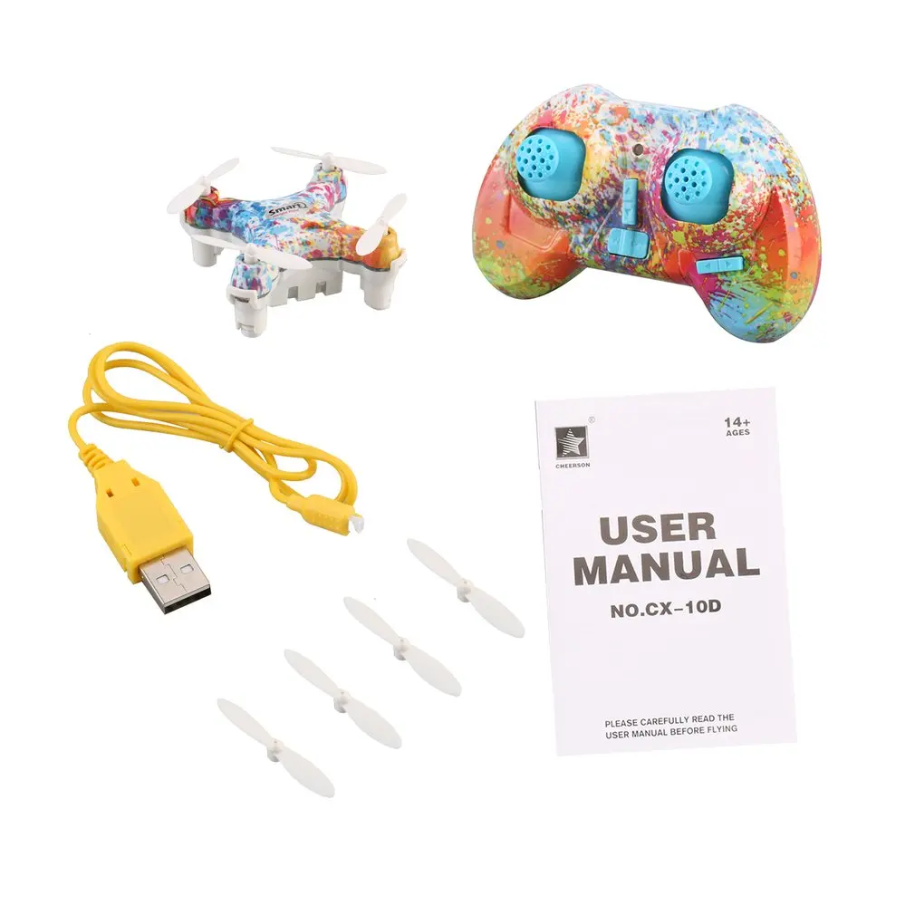 CX-10D Mini Drone 2.4GHz 4CH 6-axis Gyro Micro RC Helicopter Smart Quadcopter RTF CX10 CX10W Upgrade For Children CX-10D Mini Drone 2.4GHz 4CH 6-axis Gyro Micro RC Helicopter Smart Quadcopter RTF CX10 CX10W Upgrade For Children