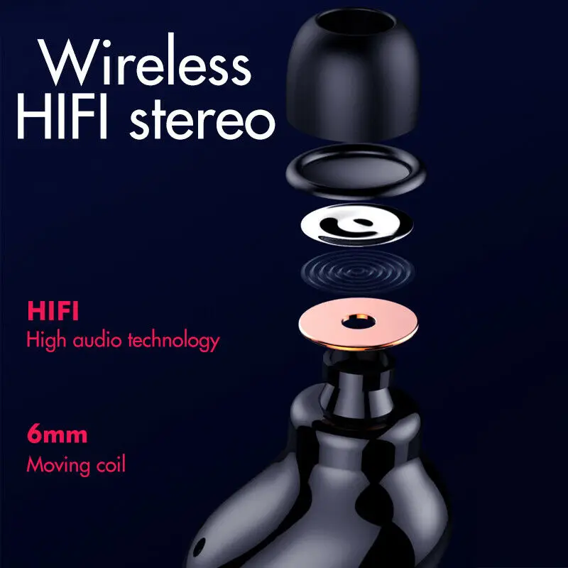 Беспроводные наушники вкладыши TWS Mini True Bluetooth 5 0 спортивные стереонаушники для